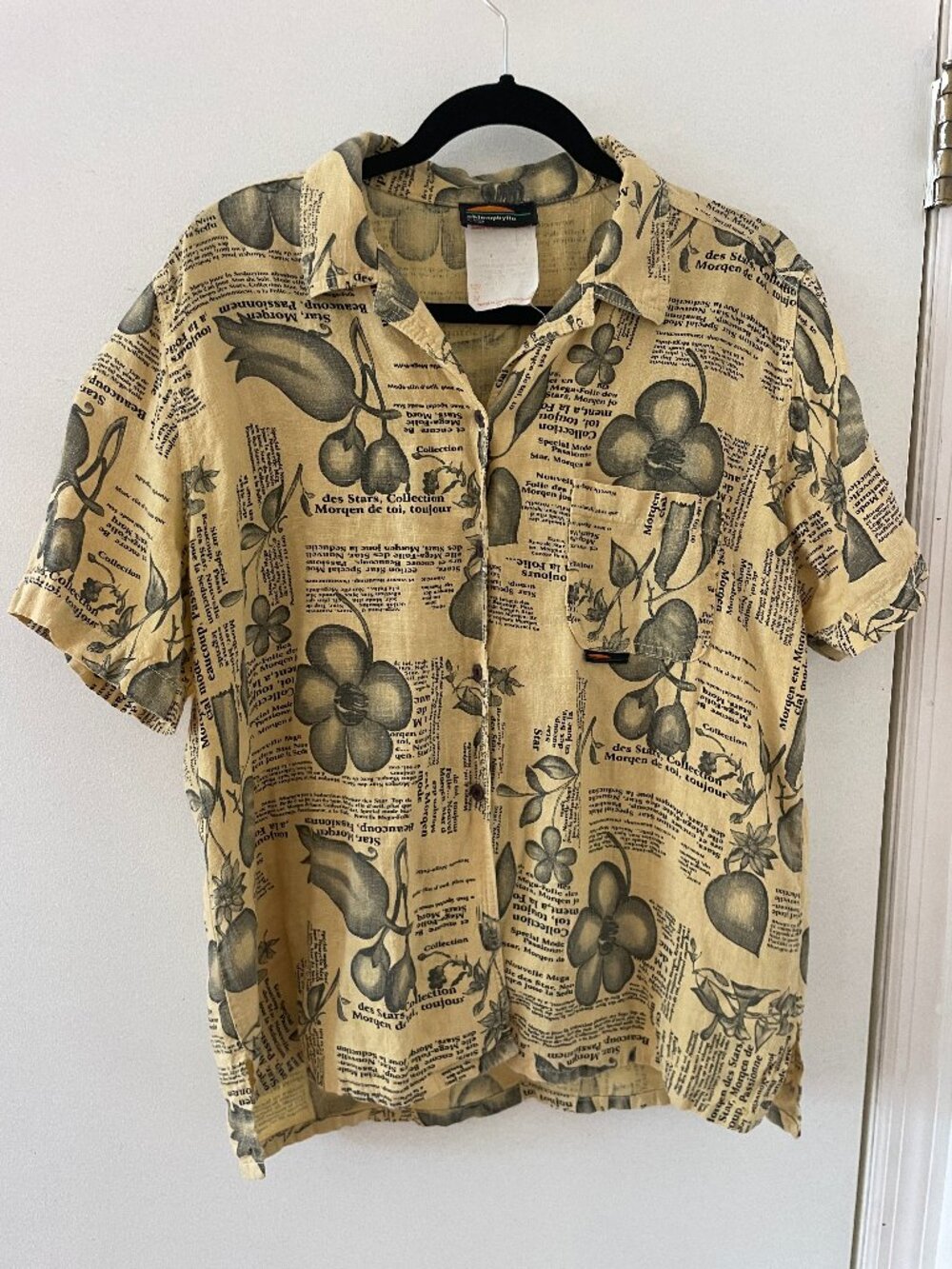 Vintage linen fruit shirt